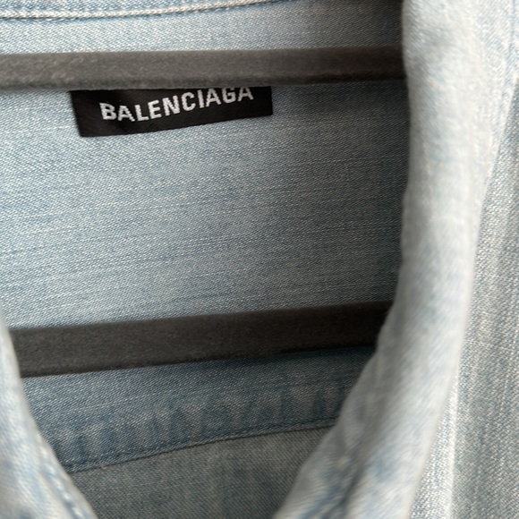 Balenciaga men’s jean shirt button down new never worn - Picture 2 of 4